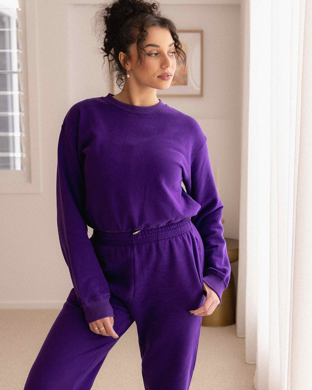 Cropped purple sweater best sale