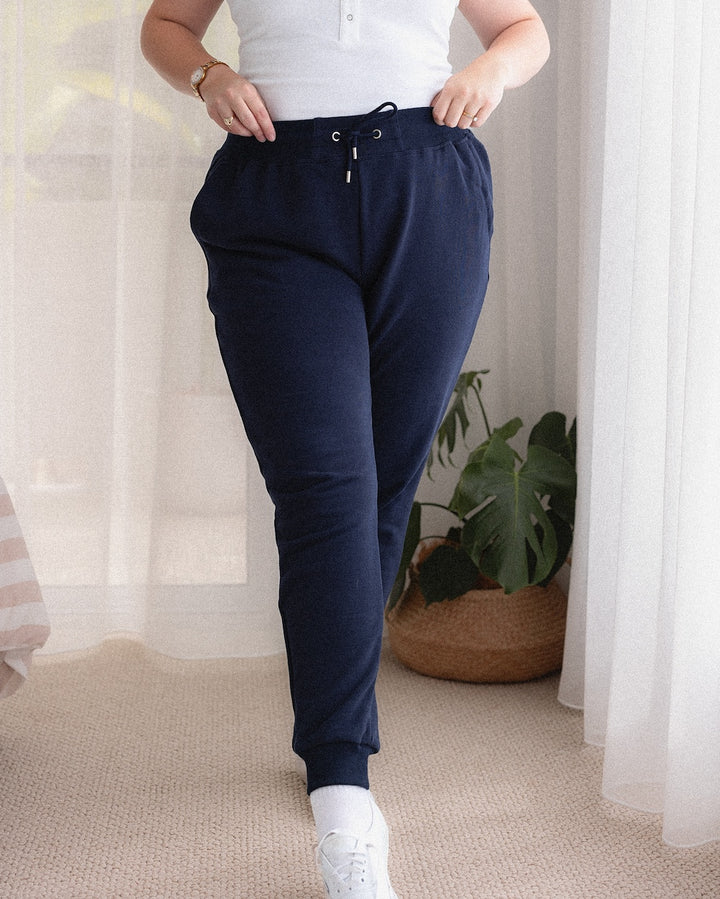 Tapered Trackies - Navy