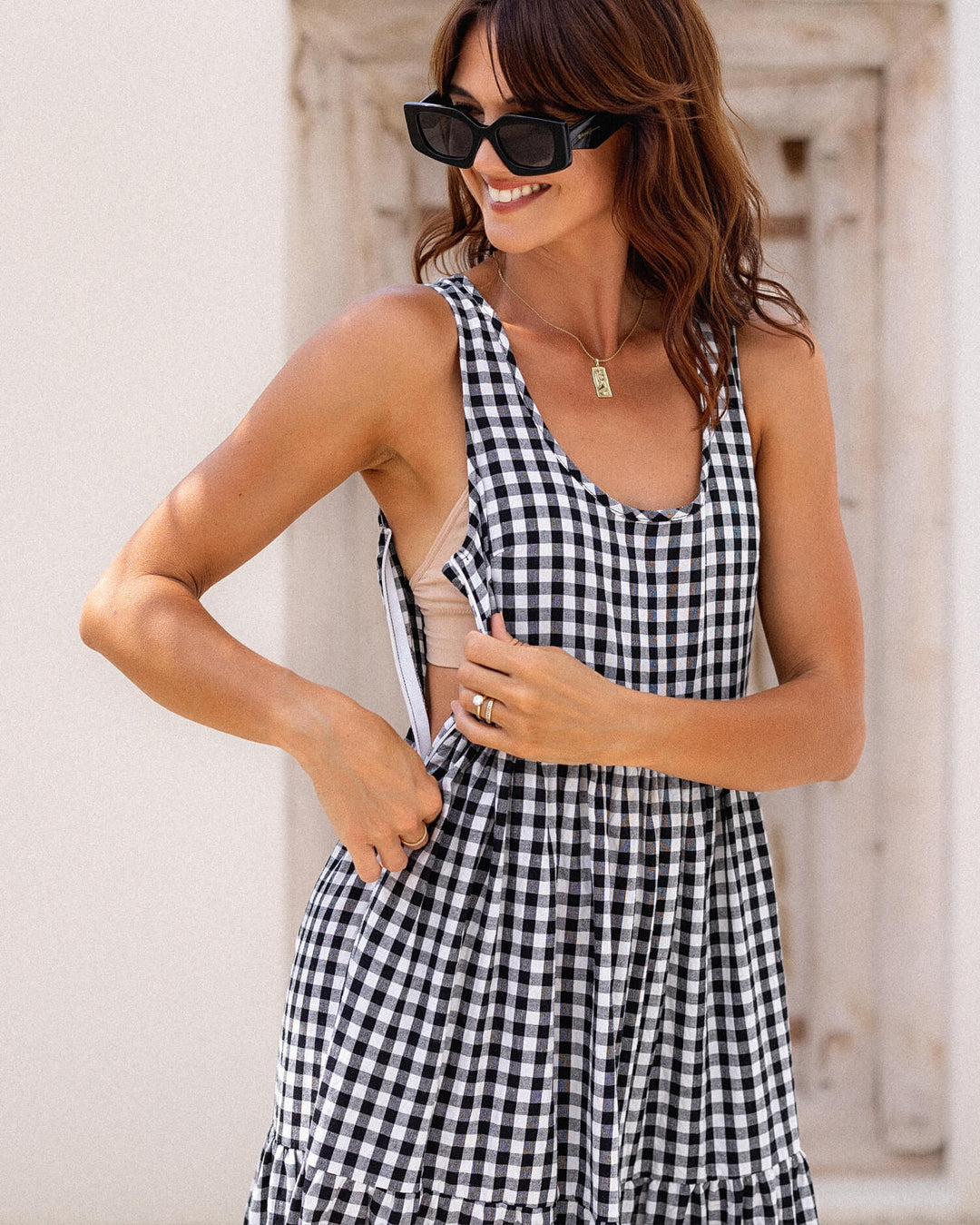 Magnolia Dress - Black Gingham