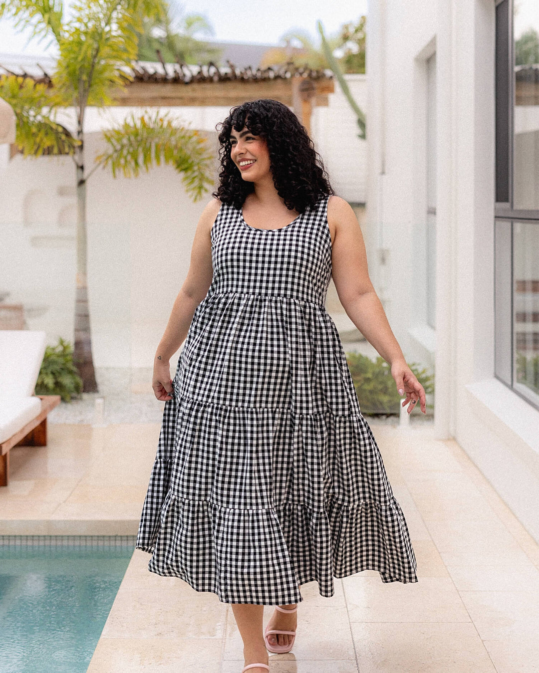 Magnolia Dress - Black Gingham