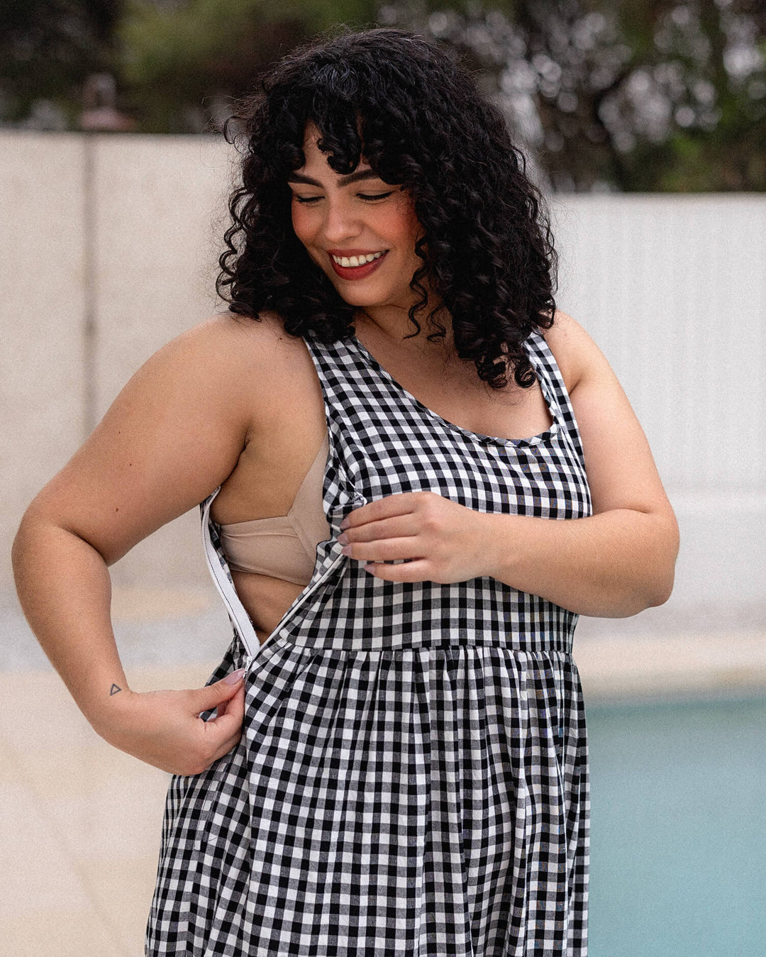 Magnolia Dress - Black Gingham