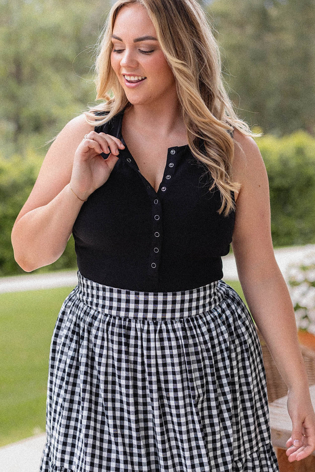 Tatum Skirt - Black Gingham