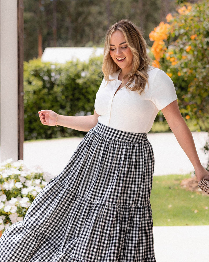 Tatum Skirt - Black Gingham