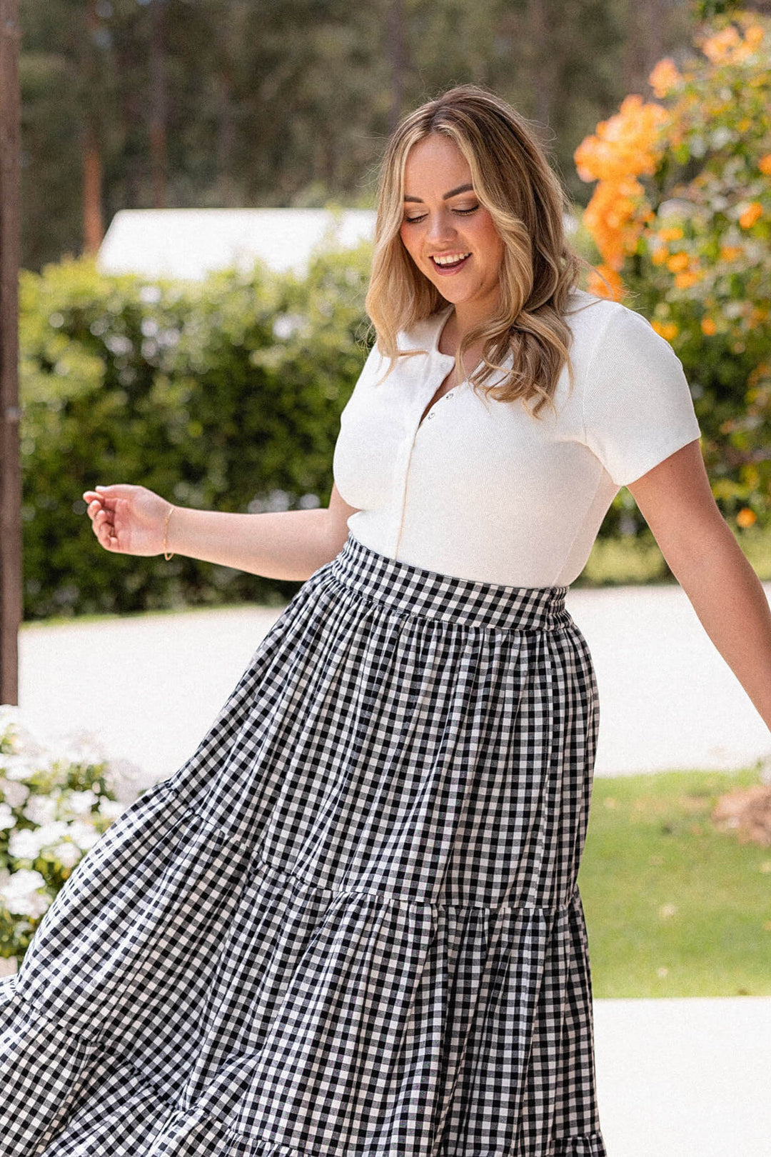 Tatum Skirt - Black Gingham