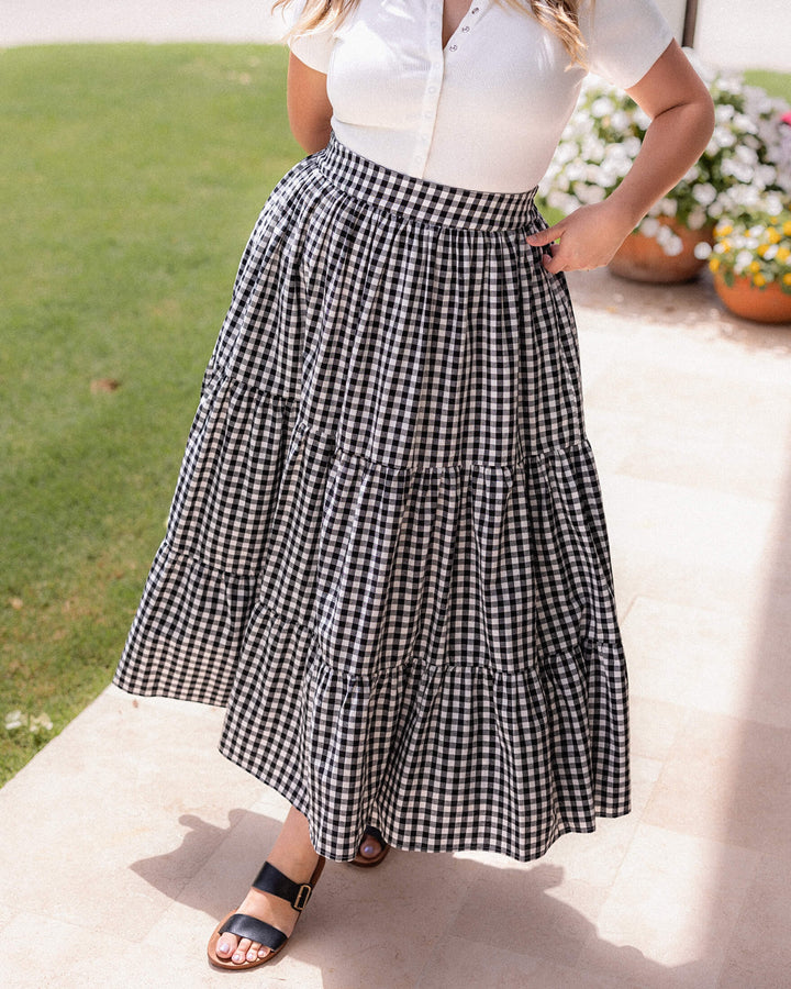 Tatum Skirt - Black Gingham