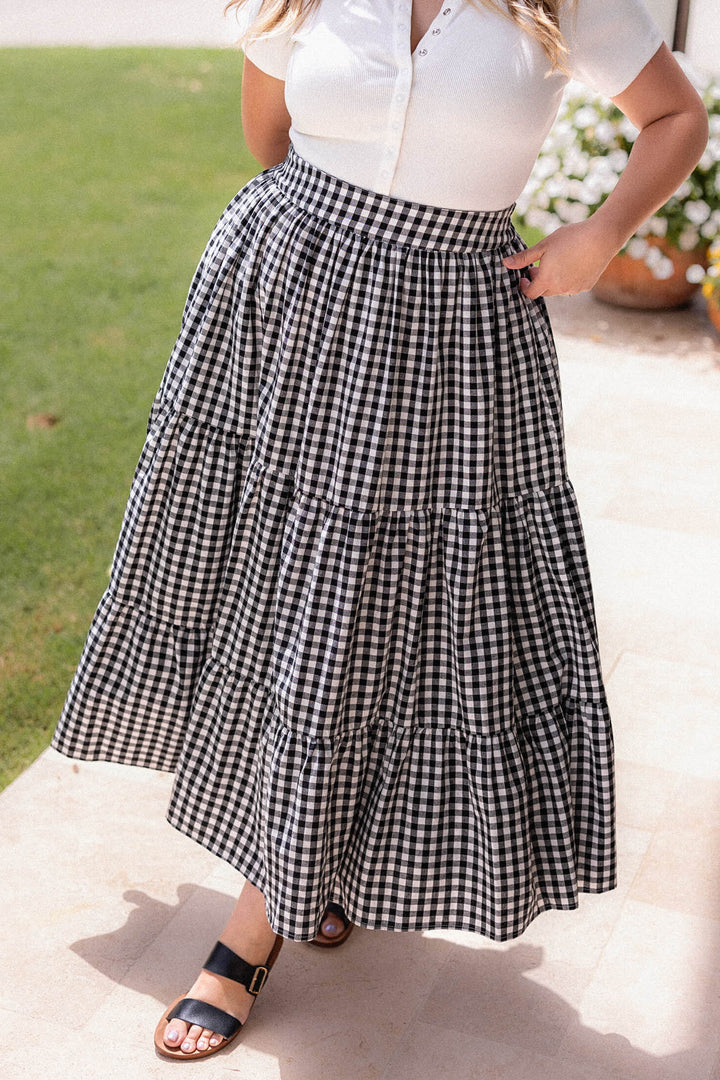 Tatum Skirt - Black Gingham