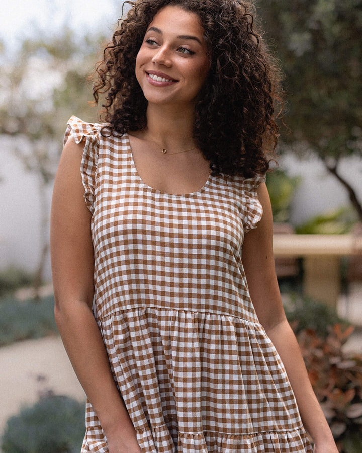 Lucy Dress - Birch Gingham