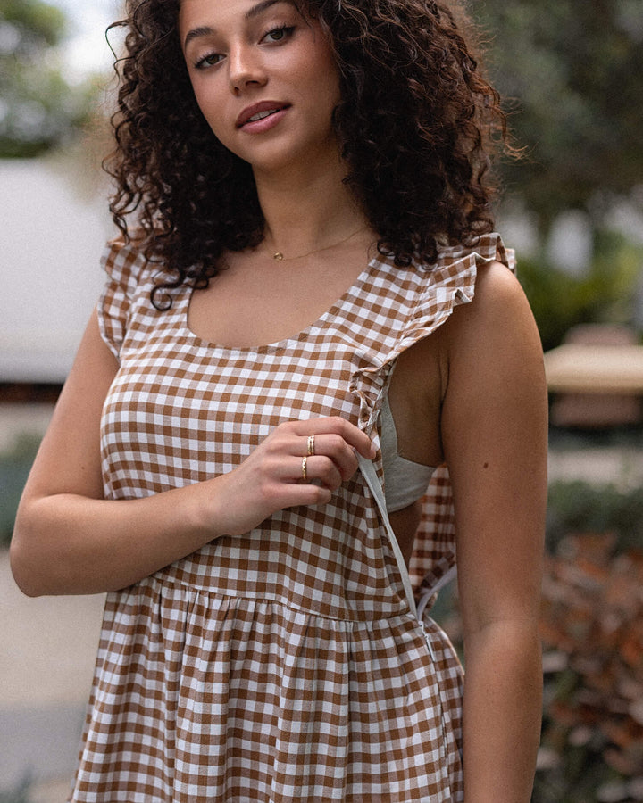 Lucy Dress - Birch Gingham