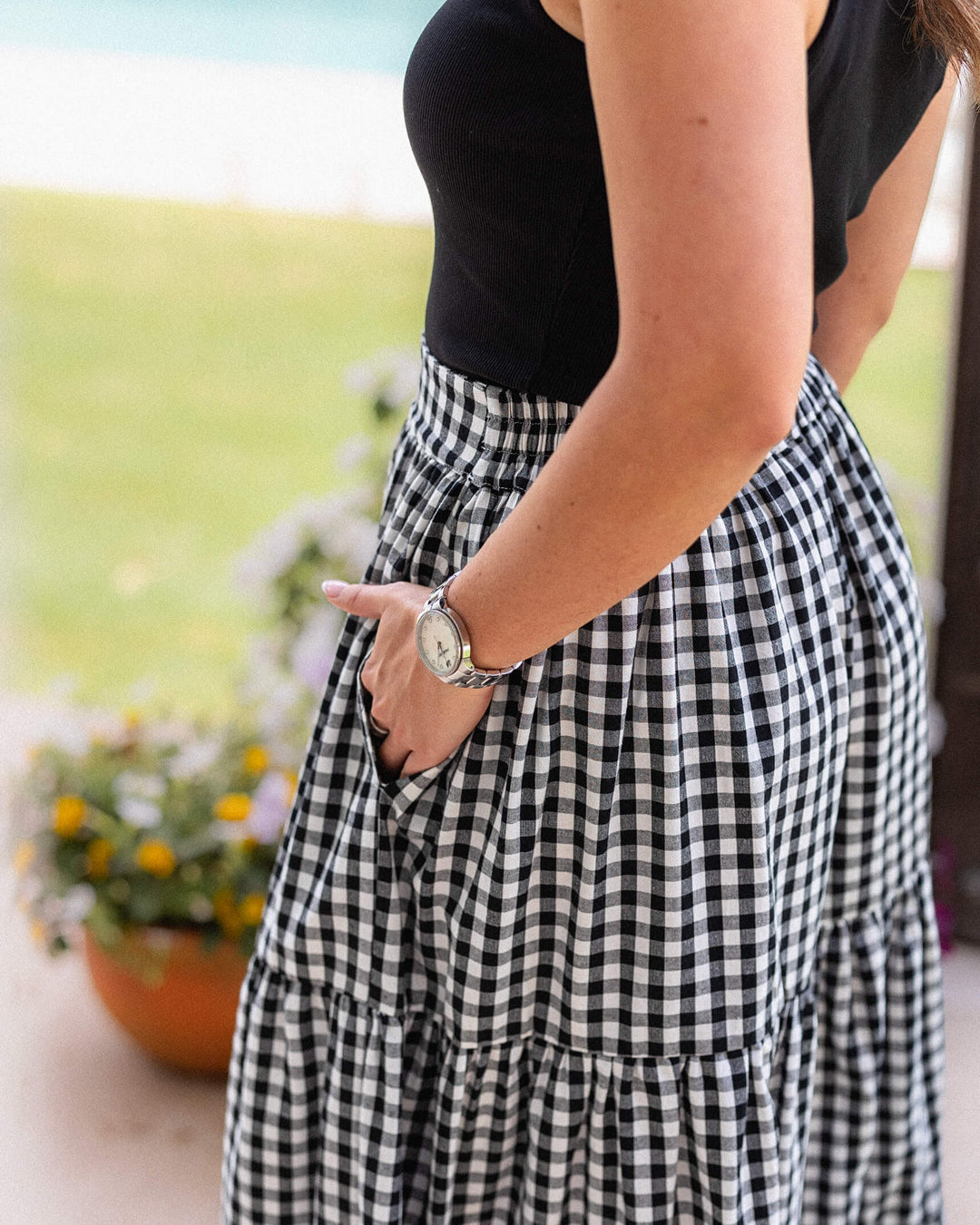 Tatum Skirt - Black Gingham