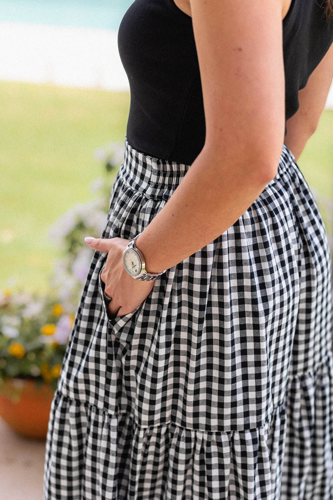 Tatum Skirt - Black Gingham