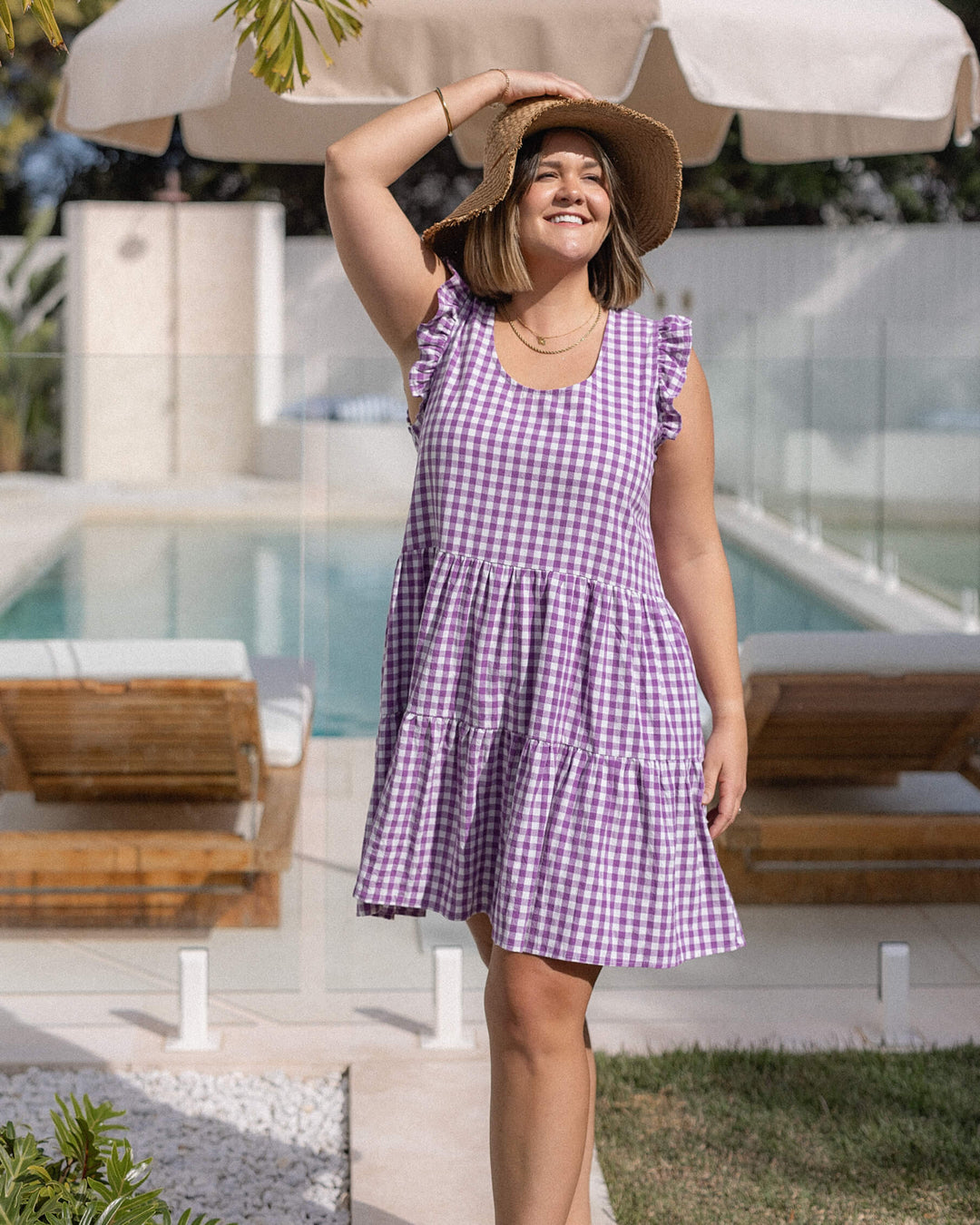 Lucy Dress - Purple Gingham FINAL SALE