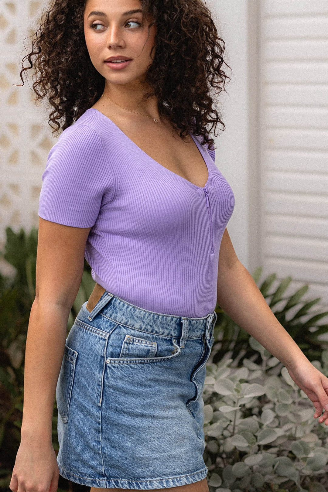 Mila Knit Top - Lavender