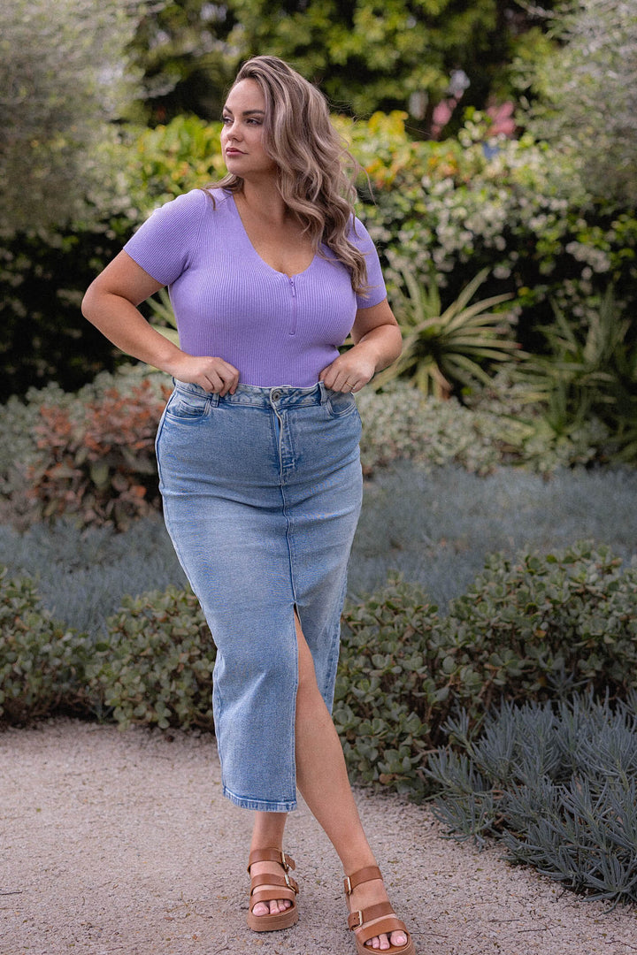 Mila Knit Top - Lavender