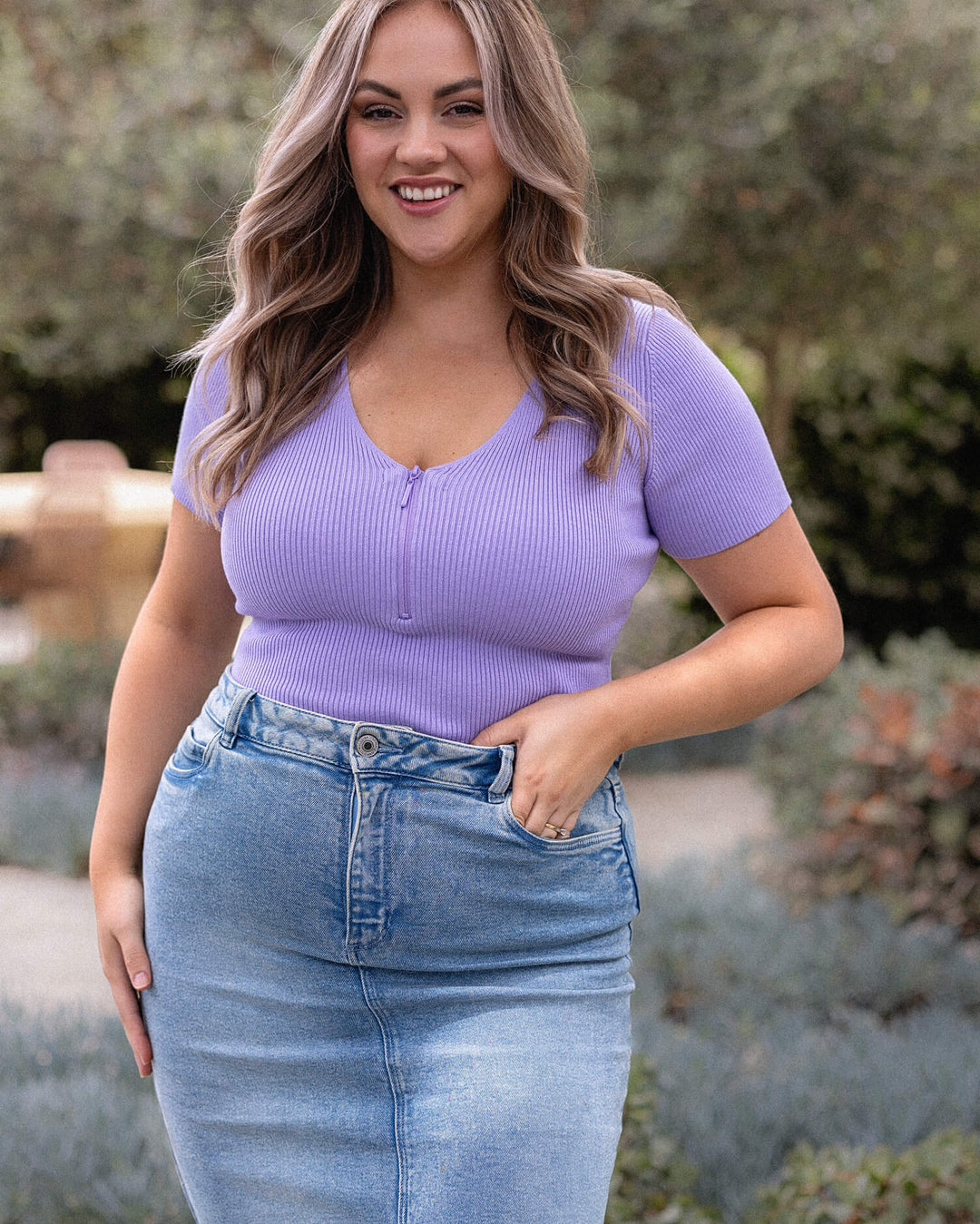 Mila Knit Top - Lavender