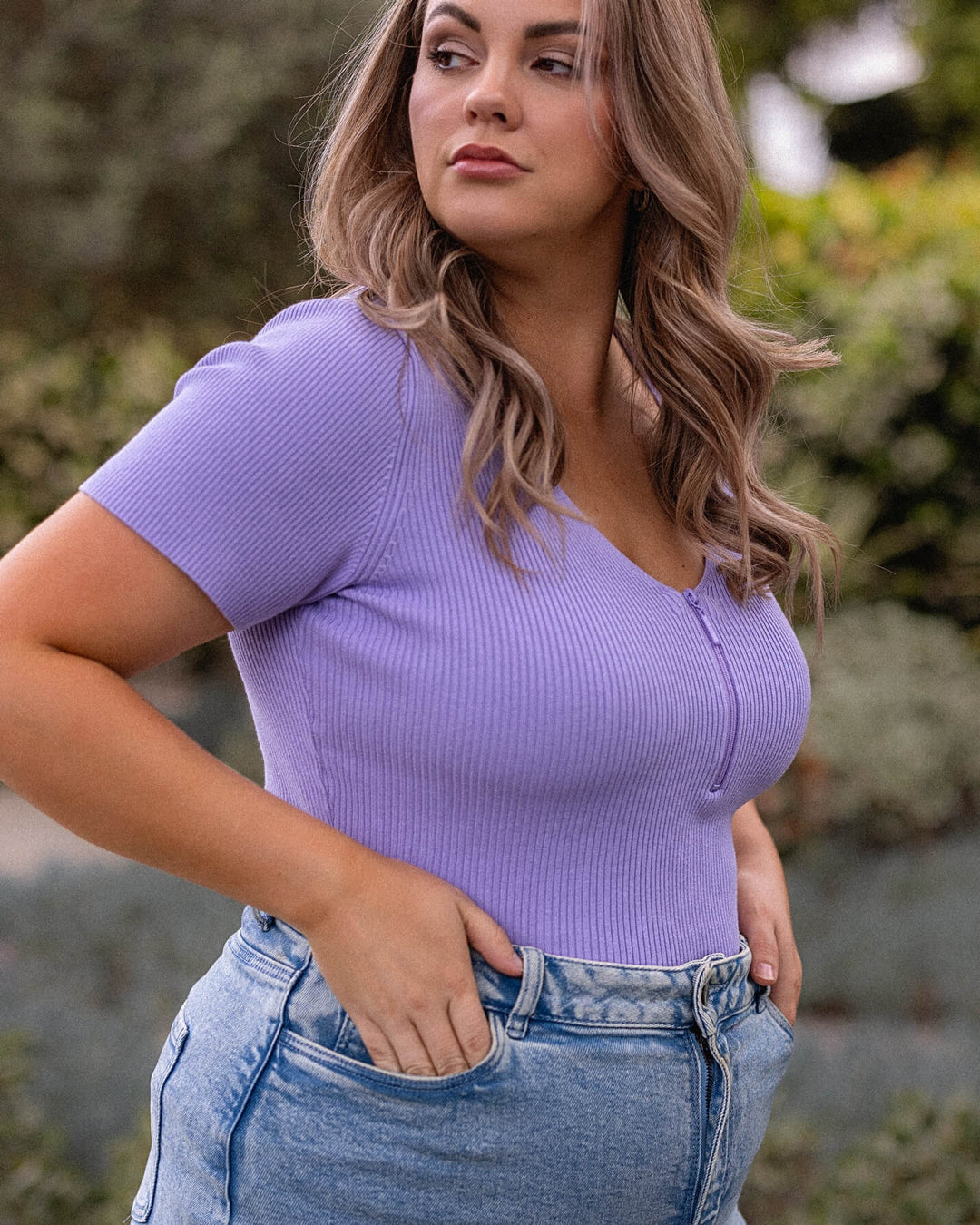 Mila Knit Top - Lavender