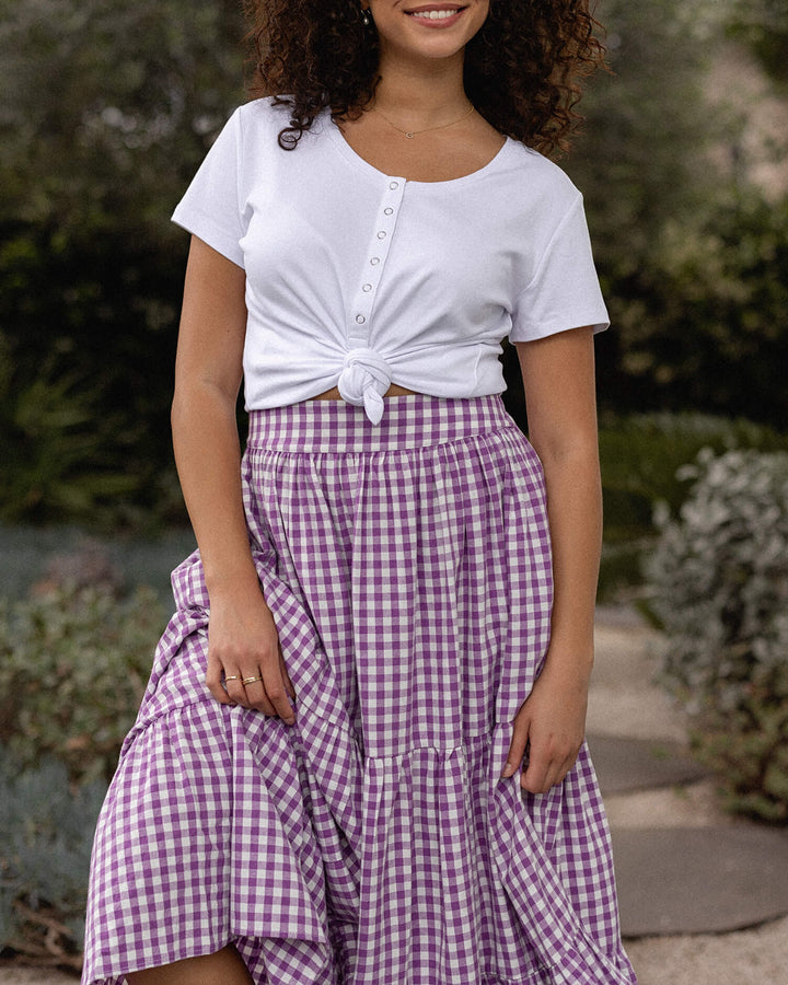 Tatum Skirt - Purple Gingham