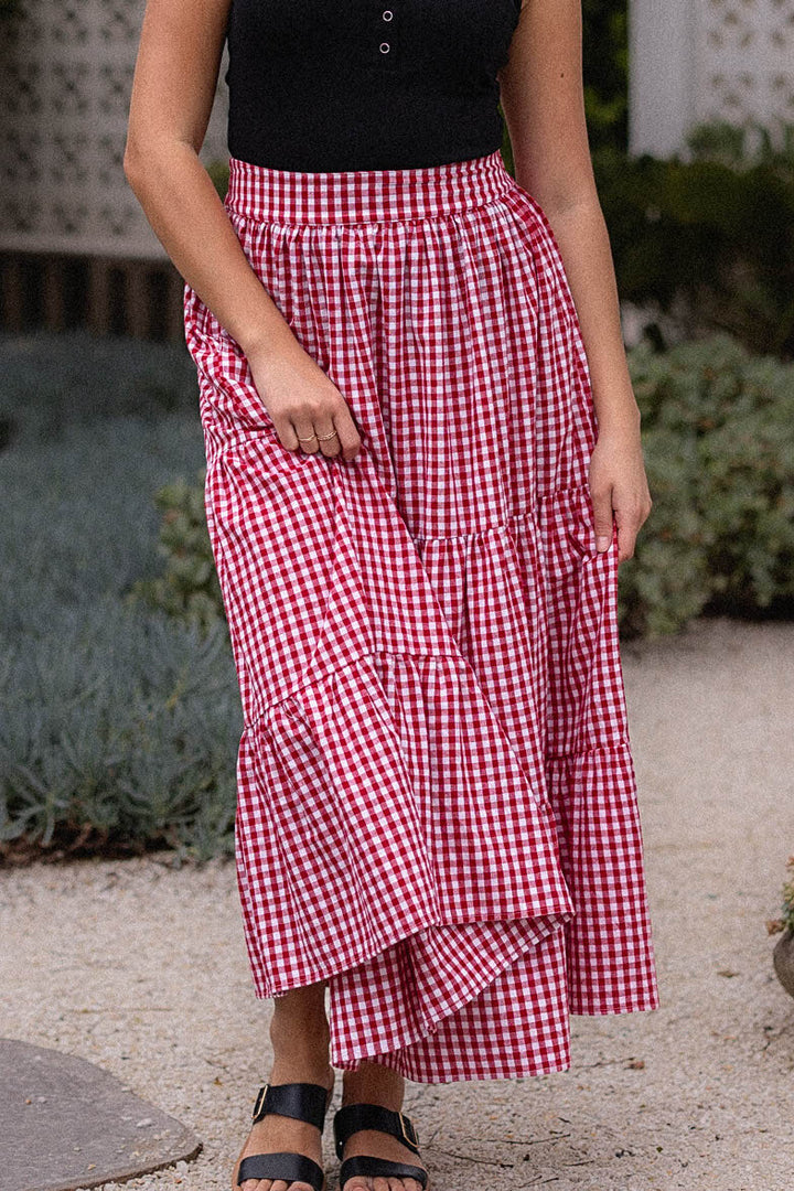 Tatum Skirt - Red Gingham