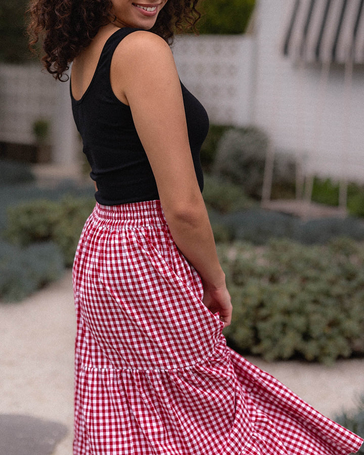 Tatum Skirt - Red Gingham