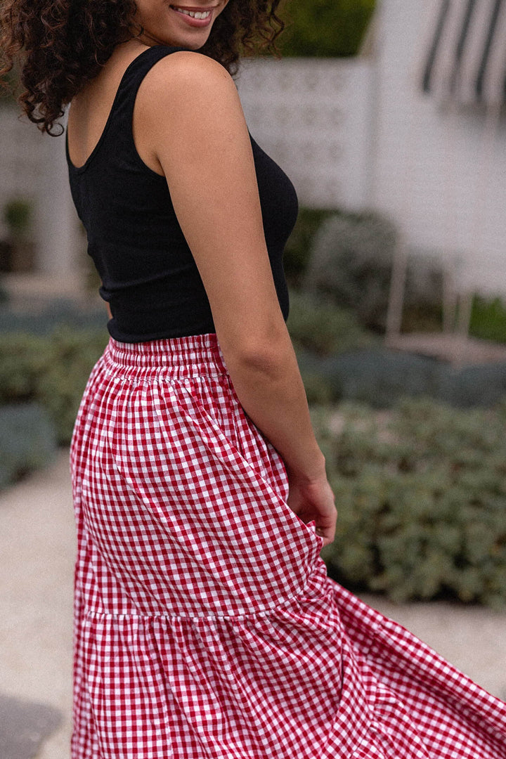 Tatum Skirt - Red Gingham