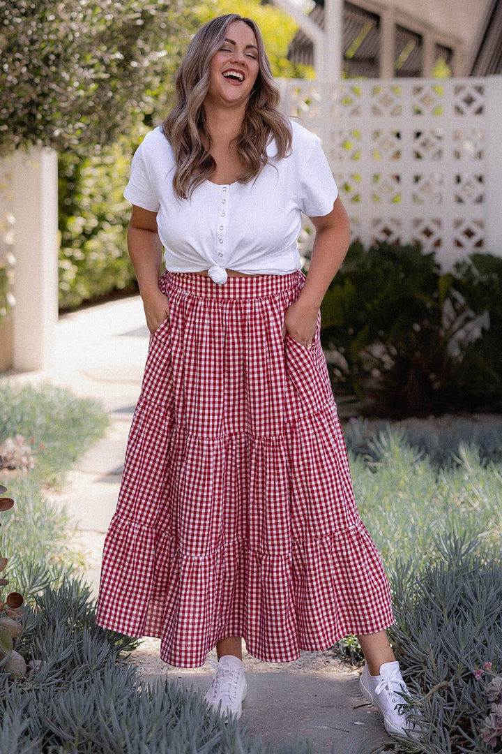 Tatum Skirt - Red Gingham