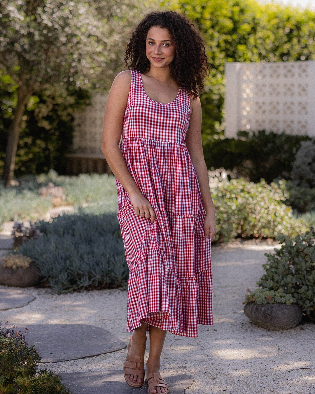 Magnolia Dress - Red Gingham