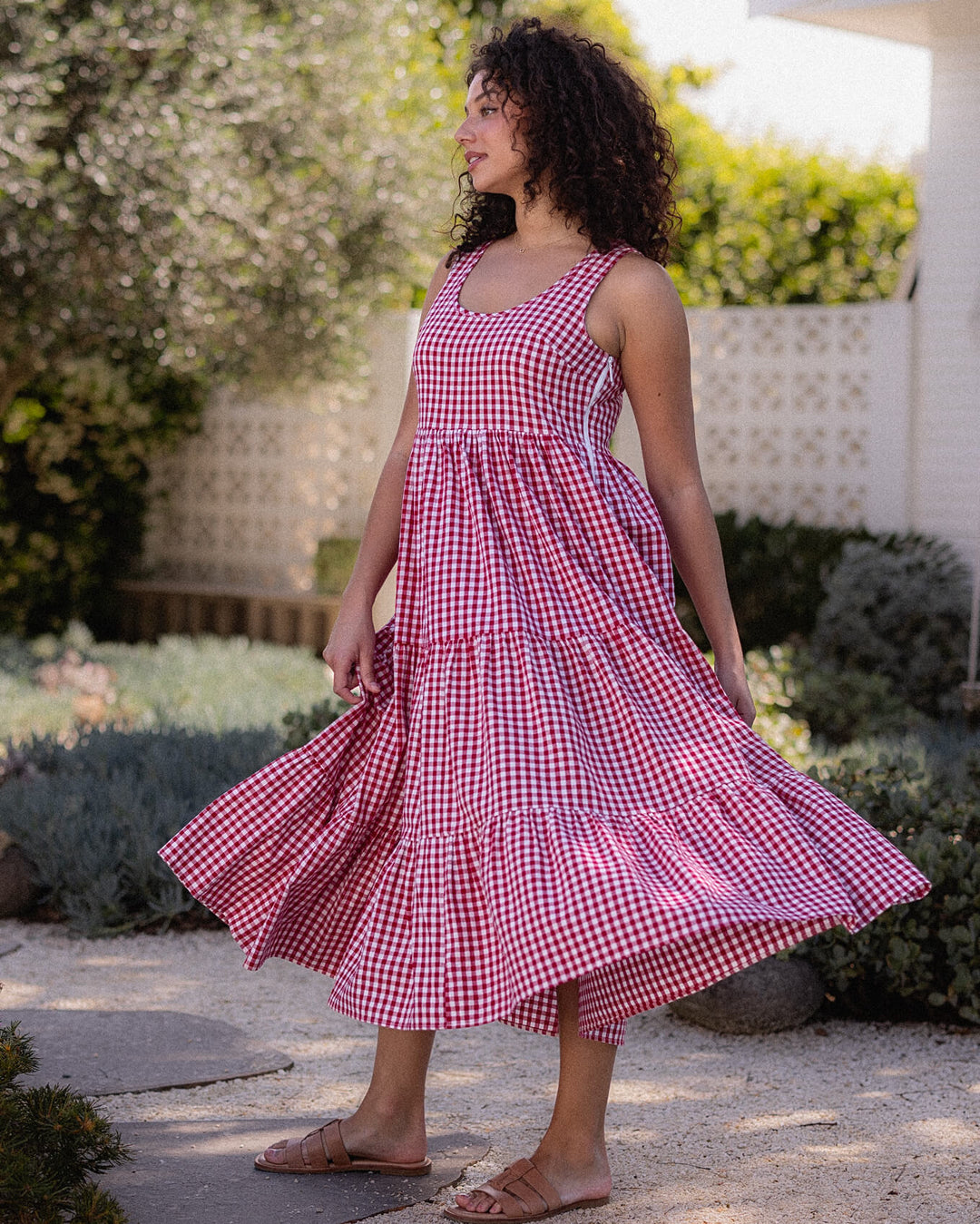 Magnolia Dress - Red Gingham