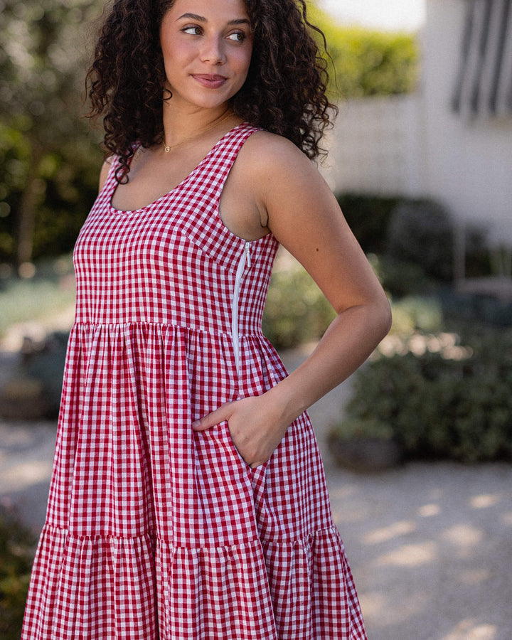 Magnolia Dress - Red Gingham