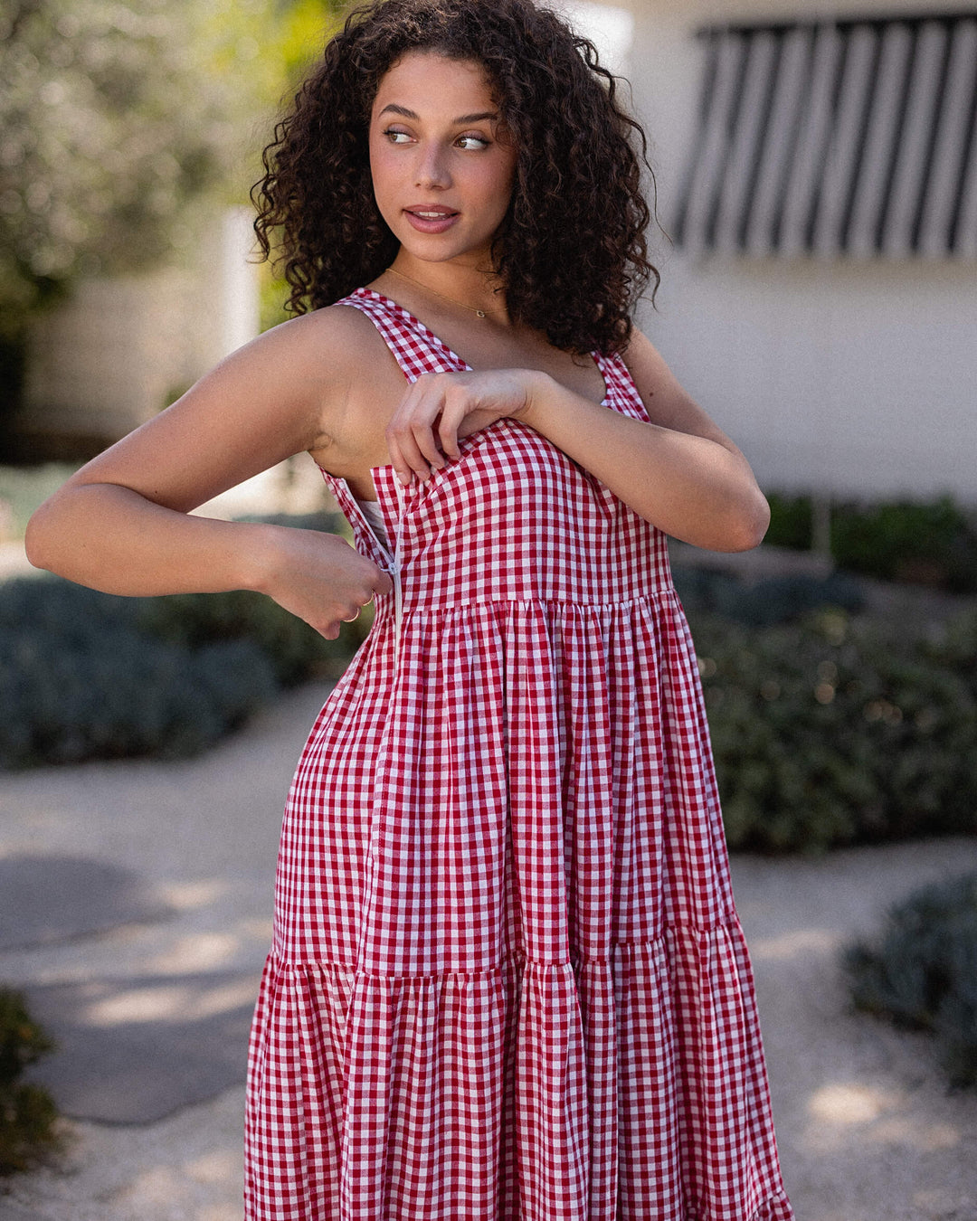 Magnolia Dress - Red Gingham