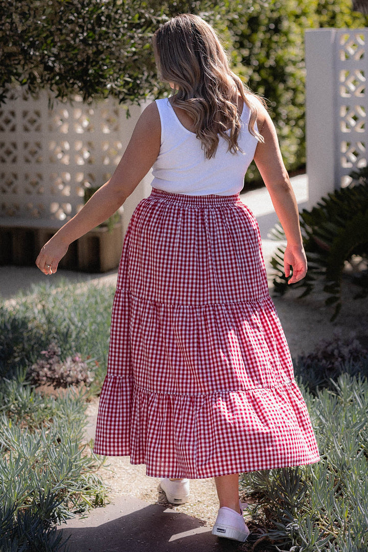 Tatum Skirt - Red Gingham