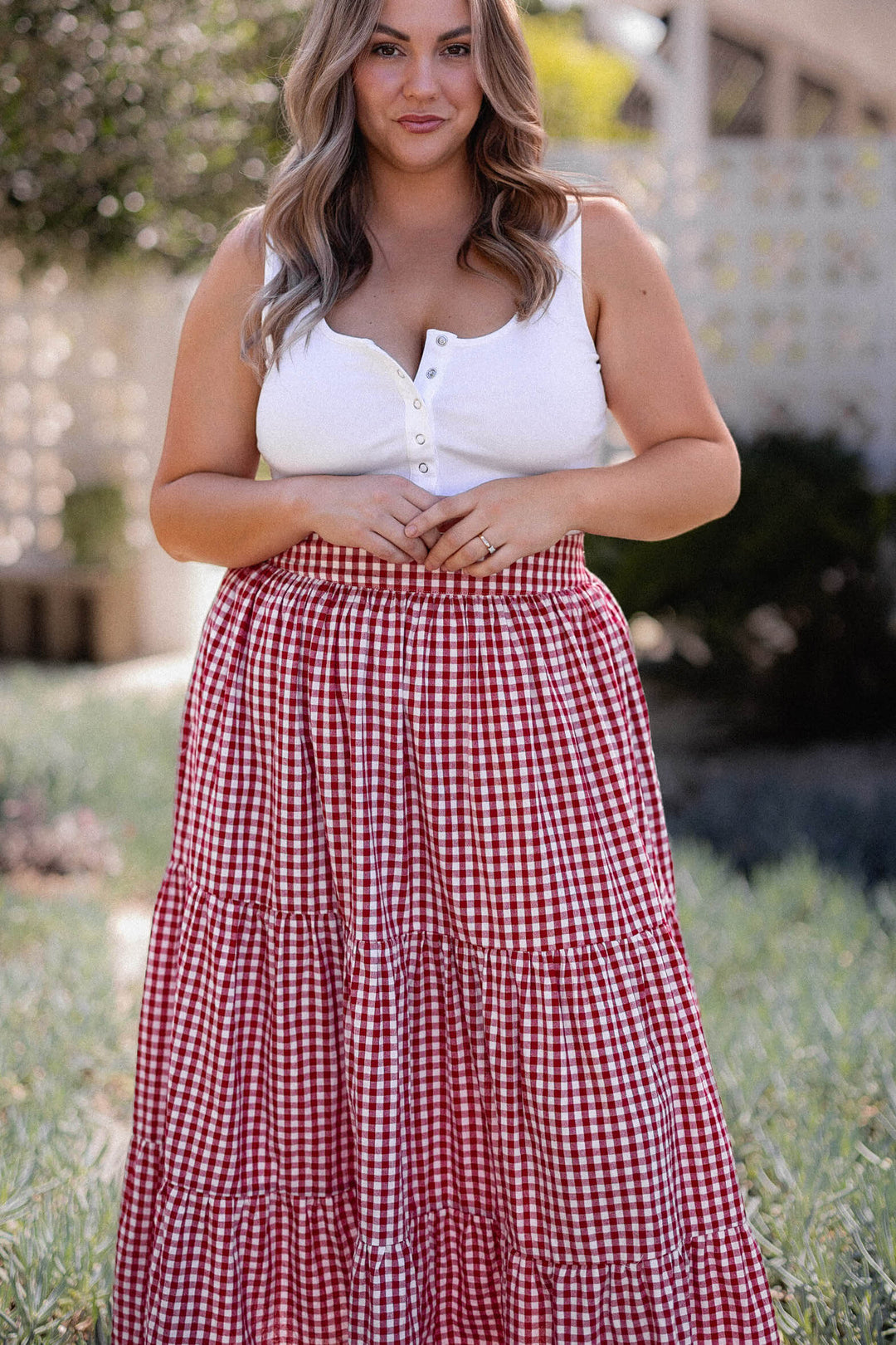 Tatum Skirt - Red Gingham