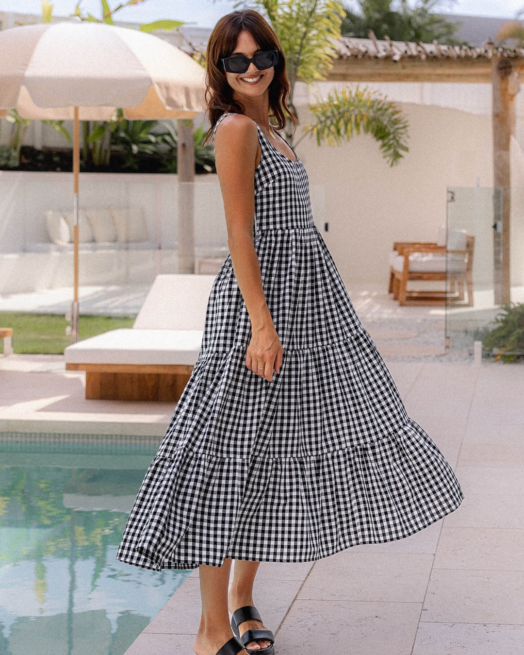 Magnolia Dress - Black Gingham