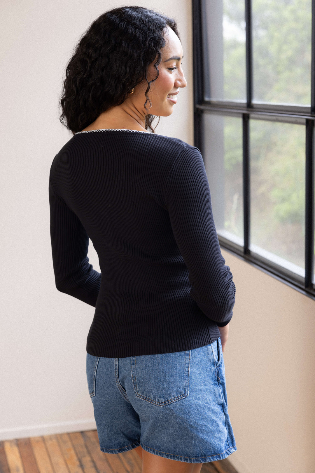 Willa Knit Top - Black Contrast